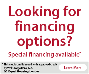 Looking for financing options? Special financing available. This credit card is issued with approved credit by Wells Fargo Bank, N.A. Equal Housing Lender. Learn more.